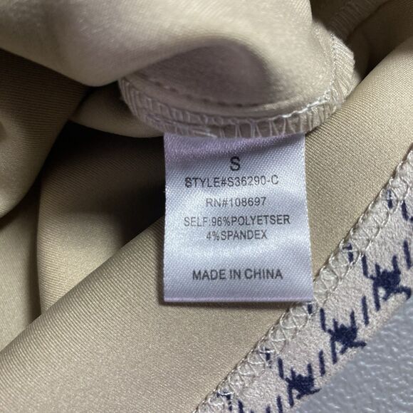 Alice Blue Mini Pencil Skirt Womens S Beige Navy Windowpane Soft Suede Feel - Picture 8 of 9